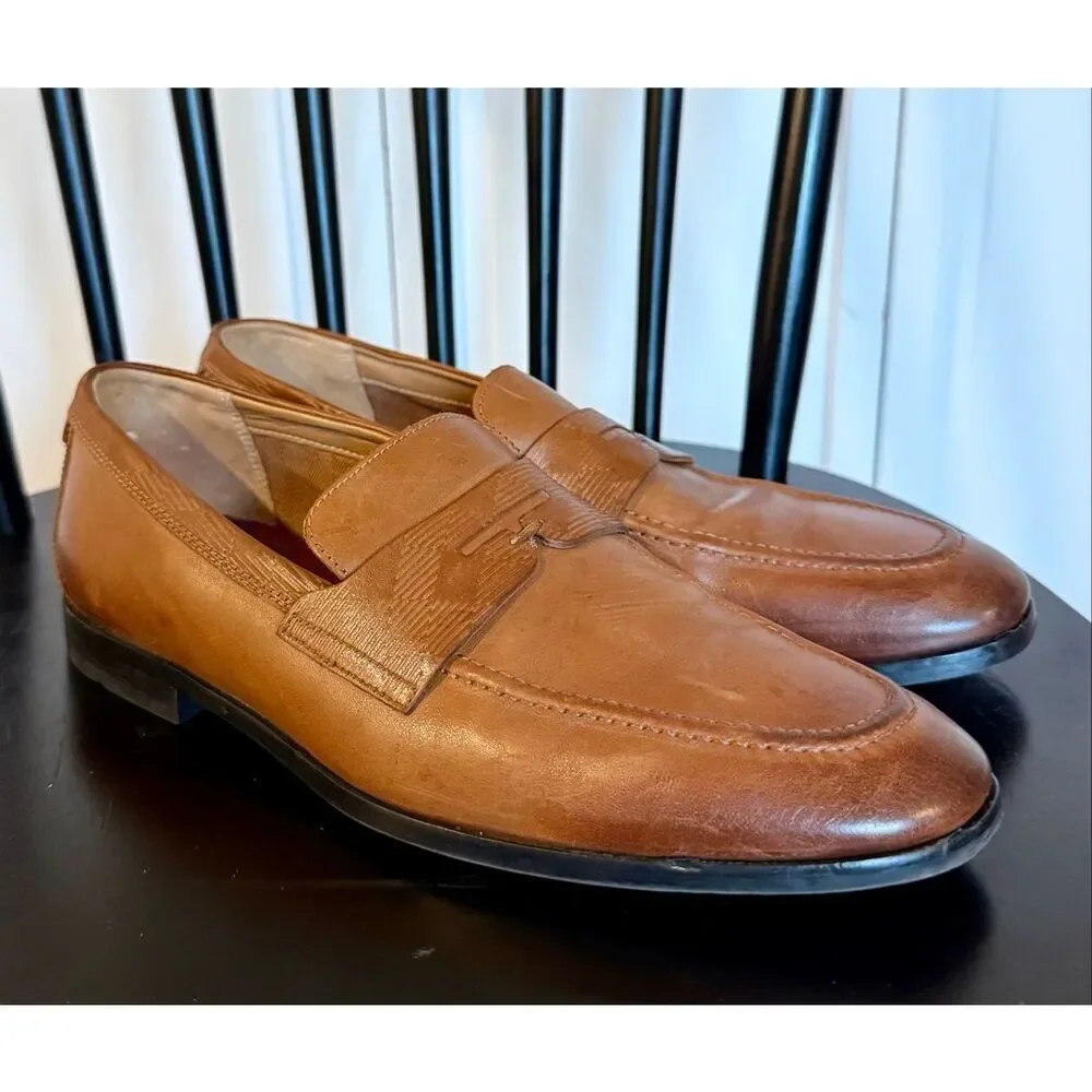 Ted Baker Addlerc debossed leather saddle loafers size 9